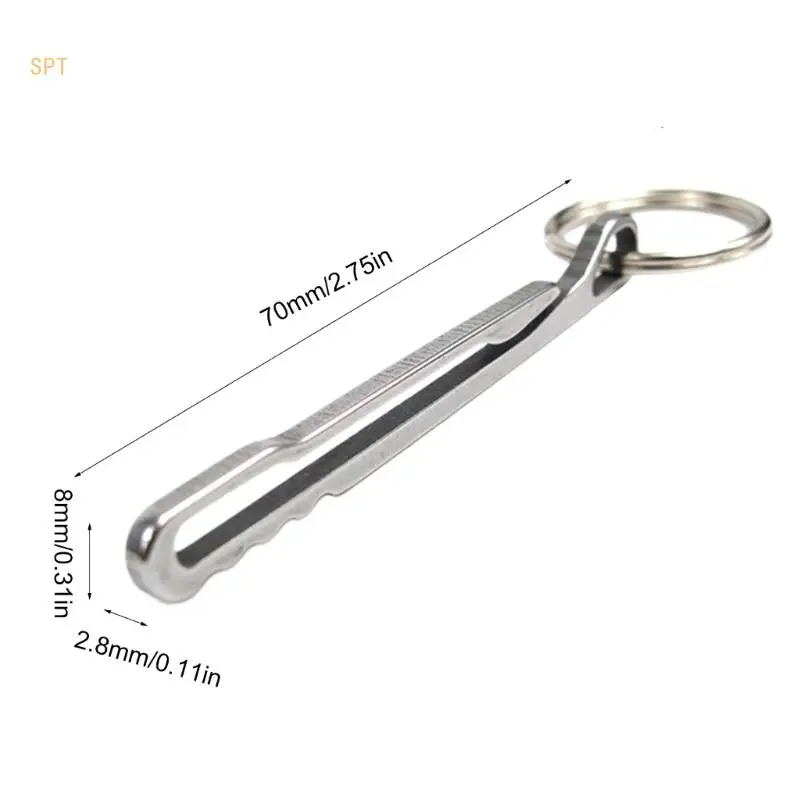 2pcs Keychain Pocket Clip Key Rings Belt Clip Stainless Steel Hanging Buckle Lightweight Keychain Hook Key Rings Holder 714F