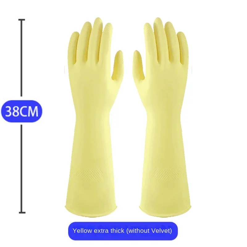 45cm long latex Dishwashing Gloves with thickened cow tendons and extended 38cm long laundry cleaning glue winter dishwashing gloves