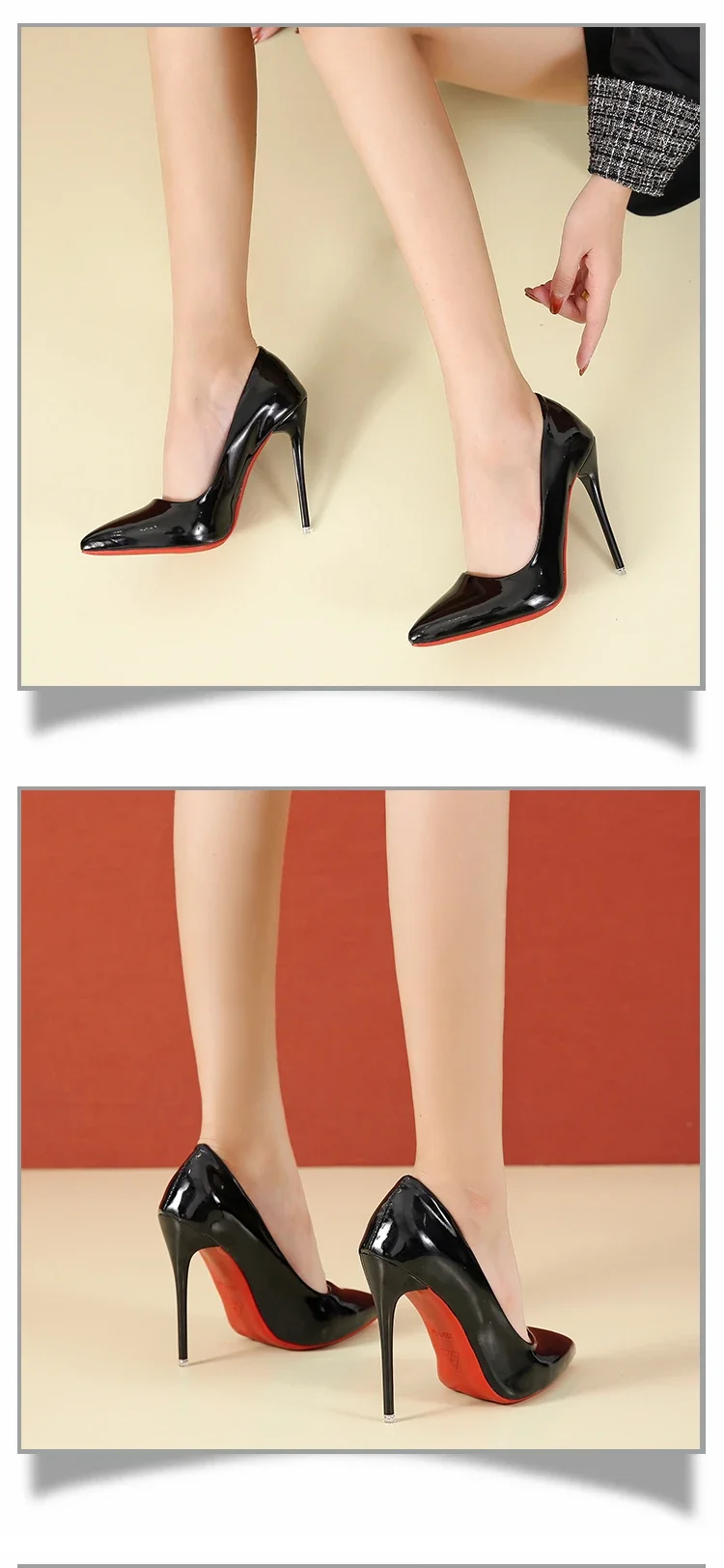 Scarpe da donna Tacchi alti rossi Décolleté sexy a punta