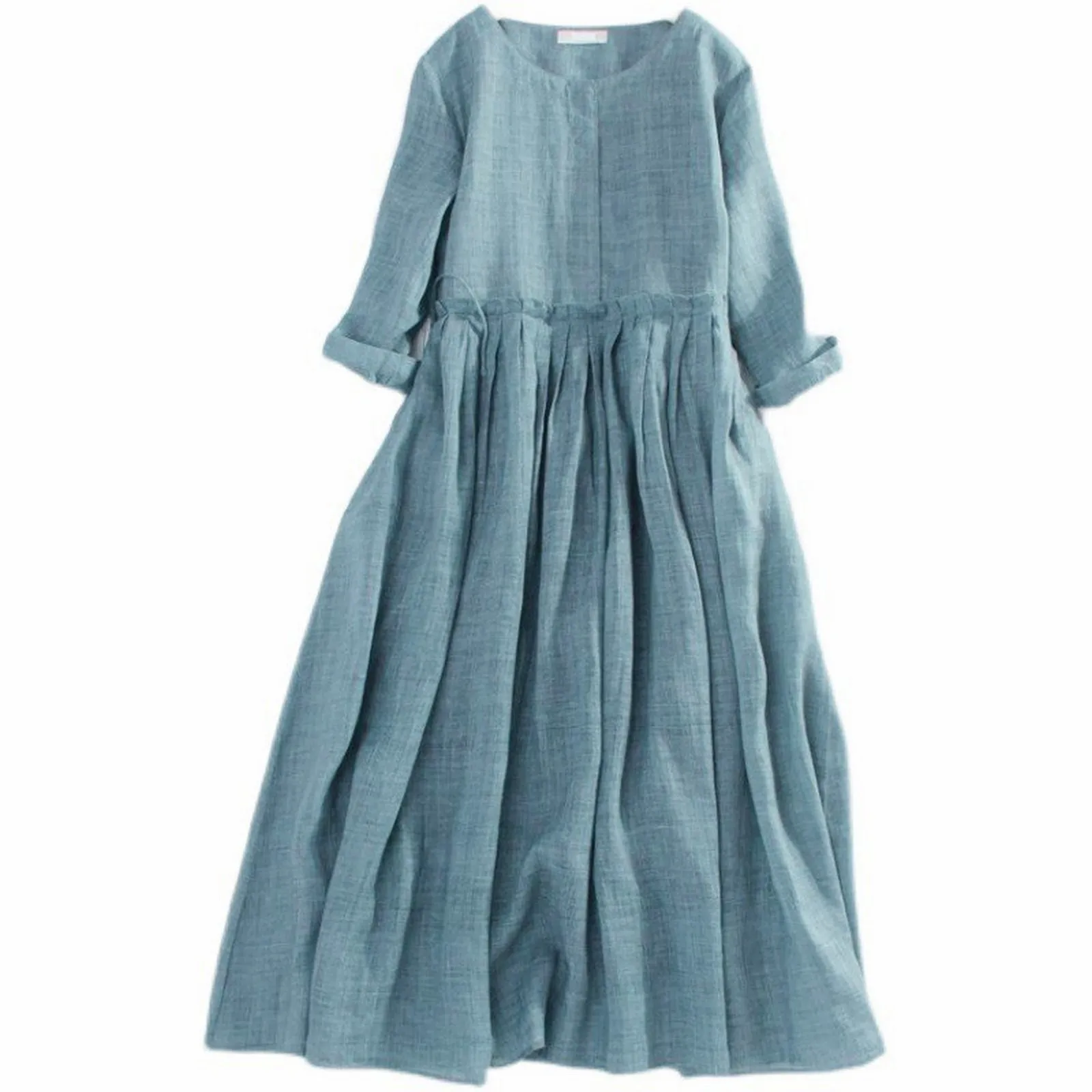 Plus-Size-4XL-Casual-Women-s-Dress-Summer-Oversized-Cotton-Linen-Long ...