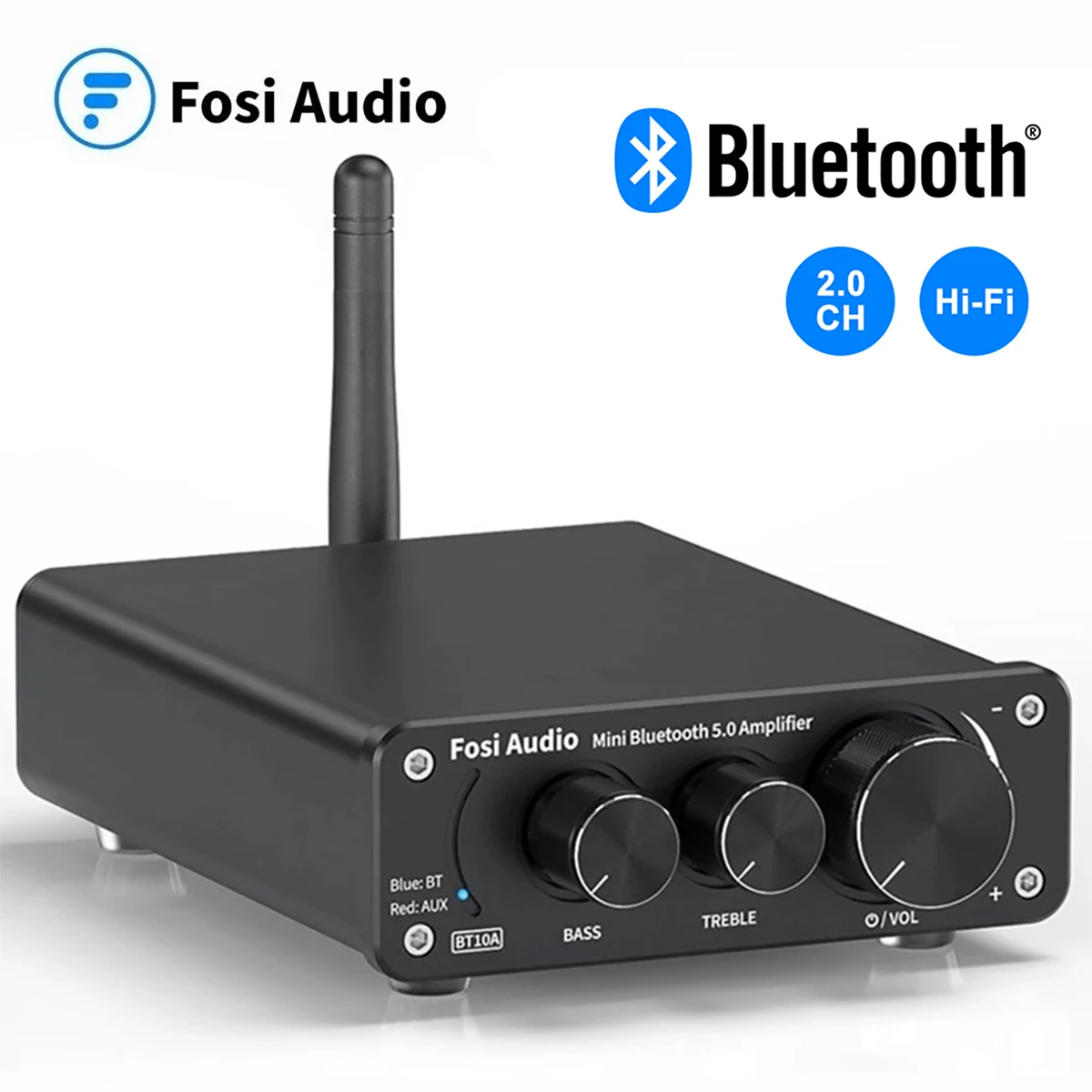 Fosi-Bluetooth付きT10aオーディオアンプ,ホームスピーカー,2