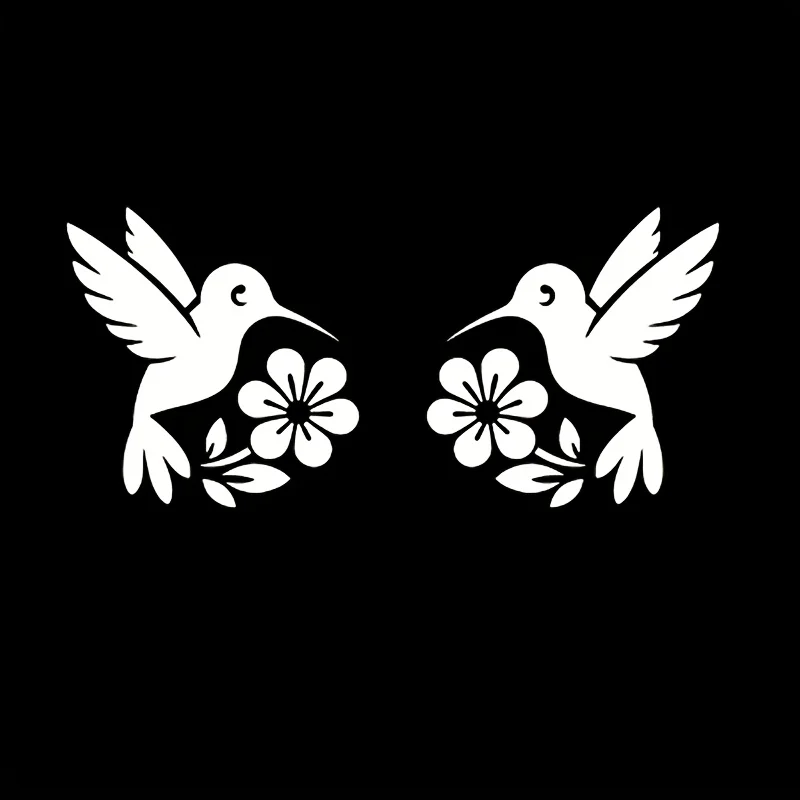 2개/장 벌새 꽃 거울 스티커 자동차 장식 스티커