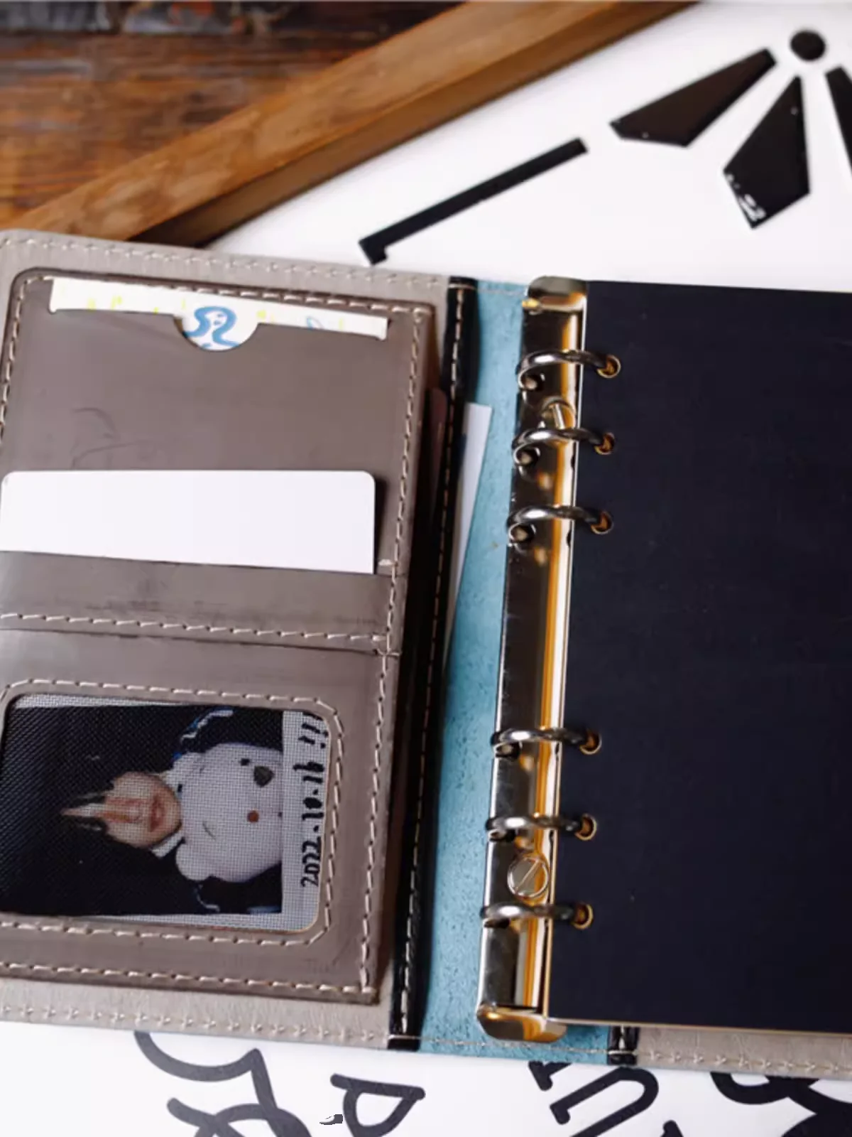 Original Handmade A7A6A5 Genuine Leather Handbook Card Holder Multi-Functional Travel Folder for Documents Customized Notebook