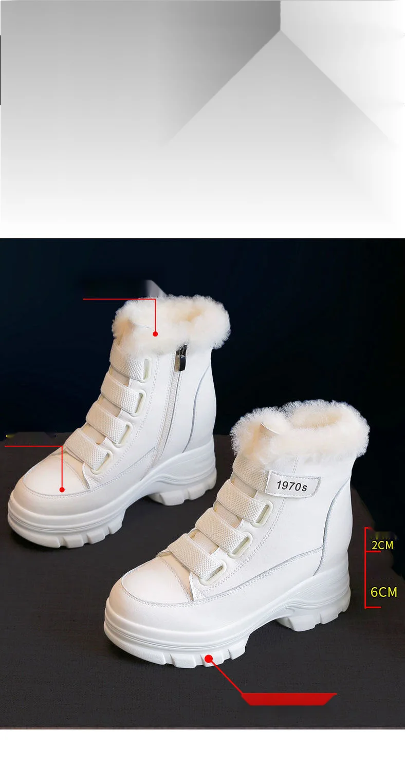 Doposci da donna 2024, la nuova altezza interna ispessita in peluche invernale aumenta i versatili stivali Martin, pelle e pelliccia_voghion.com