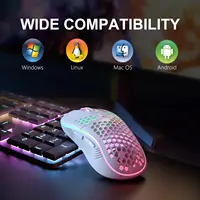 Souris Gaming Sans Fil RGB – 2.4GHz, DPI Réglable, Design Alvéolé, Rechargeable 3
