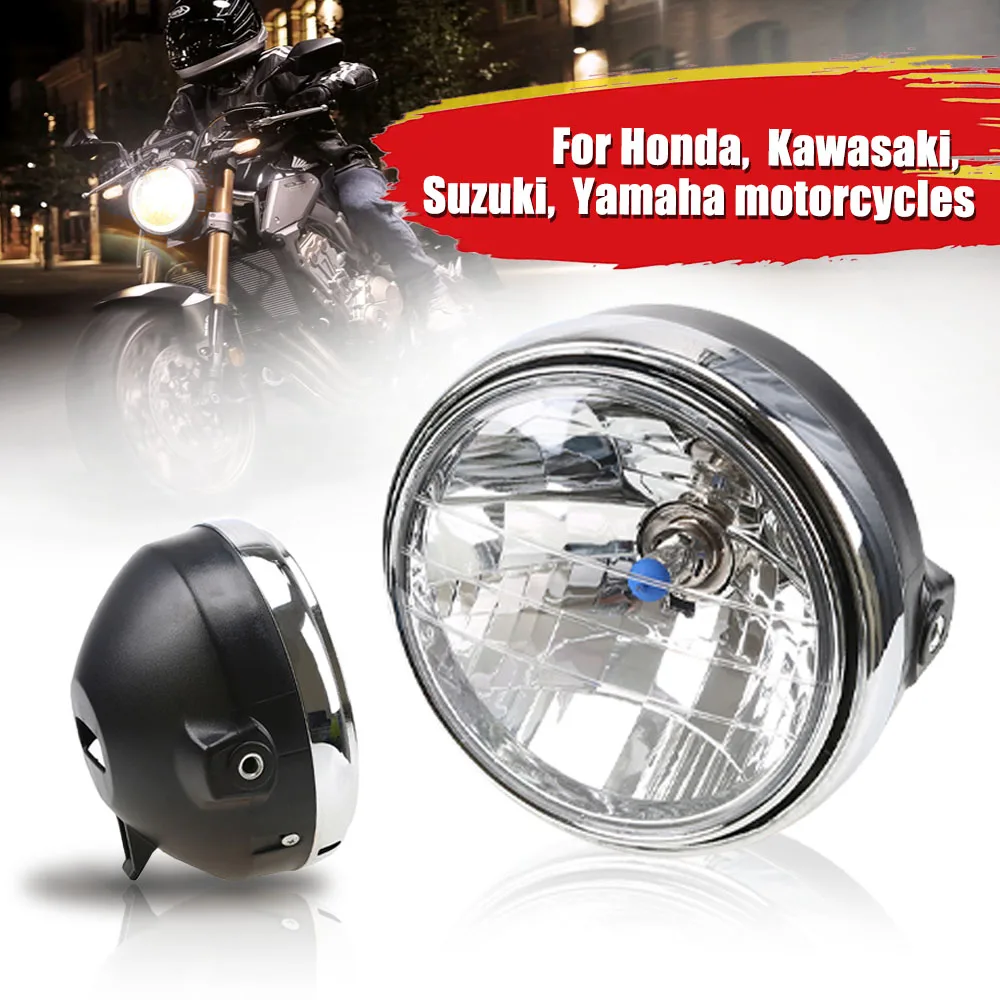 

7 Universal Round Halogen Motorcycle Headlamp Assembly - Fit for Honda Hornet 600/900 CB400 and Yamaha/Suzuki Models