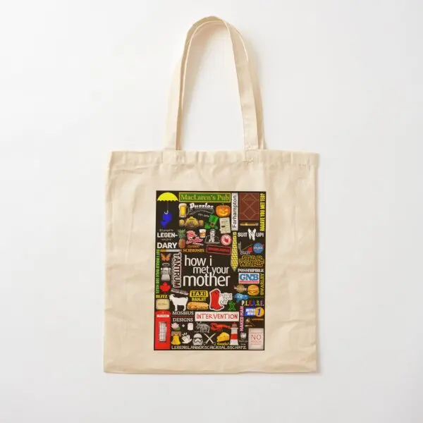 Come Ho Incontrato La Tua Madre Collage Poster Ico Canvas Bag Designer Ladies Shoulder Bag Shopper Tessuto Stampato Fashion Women Handbag