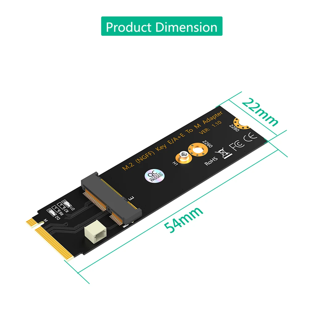 Description Picture 6 of itemM.2 A+E Key WiFi/Bluetooth-compatible Card to M.2 Key M Adapter Card for Intel AX200/AX201/AX210 for M2 NGFF 2230/3030 Module