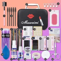 Kit professionnel d'extension de faux cils, colle d'extension de cils de greffage, ensemble de permanente de cils bricolage, outils de curling de cils, 22 en 1 2