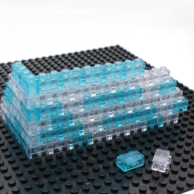 DIY 클래식 교육용 빌딩 블록, 레고 부품 호환 가능, 투명 색상, 100g, 1x2 도트 Moc, 120 개
