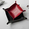 Nordic Leather Storage Box Deskto Jewelry Cosmetic Key Storage Basket Folding Storage Case Table Organizer 1
