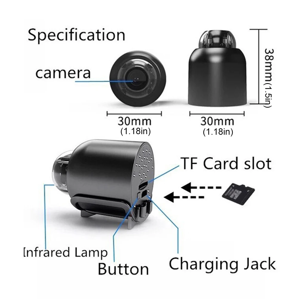 720P/1080P HD Wireless WiFi Camera Night Vision Security Video Camera Portable Wireless Camcorder for Home Office Shop Warehouse 5