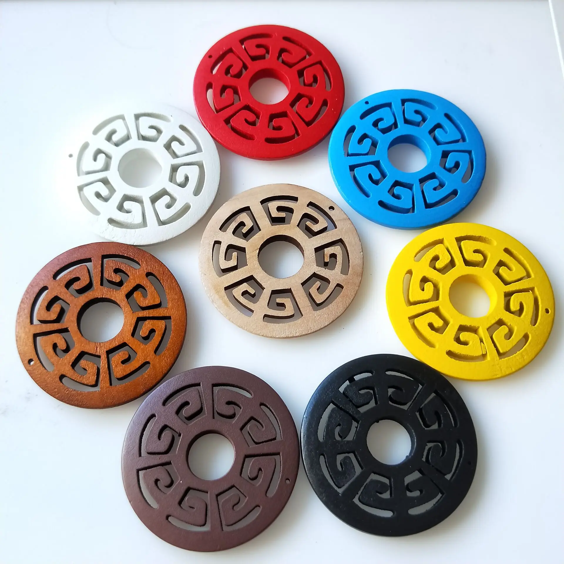 

Colorful Painted Round Charms Pattern Pendant for Accessories DIY Jewelry Making