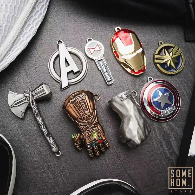 Marvel Avengers Pendant Necklace Alloy Keychain Super Hero Cosplay Props Fashion Jewelry Gifts for Men Women Anime Accessories