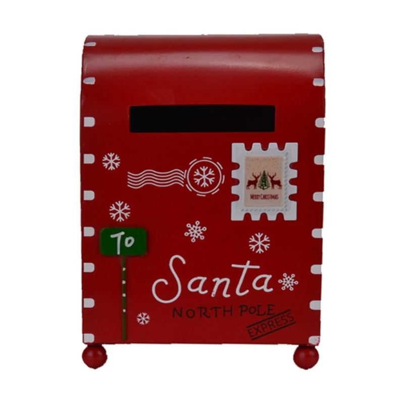 

Christmas Decoration Mini Mailbox Metal Letter Box Ornaments Storage Container for Christmas Party Holiday Home Decor Drop ship