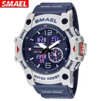SMAEL Sport Watch Military Wristwatch for Men Alarm Stopwatch LED Digital Back Light Dual Time Display Waterproof Watch Men 8007 1