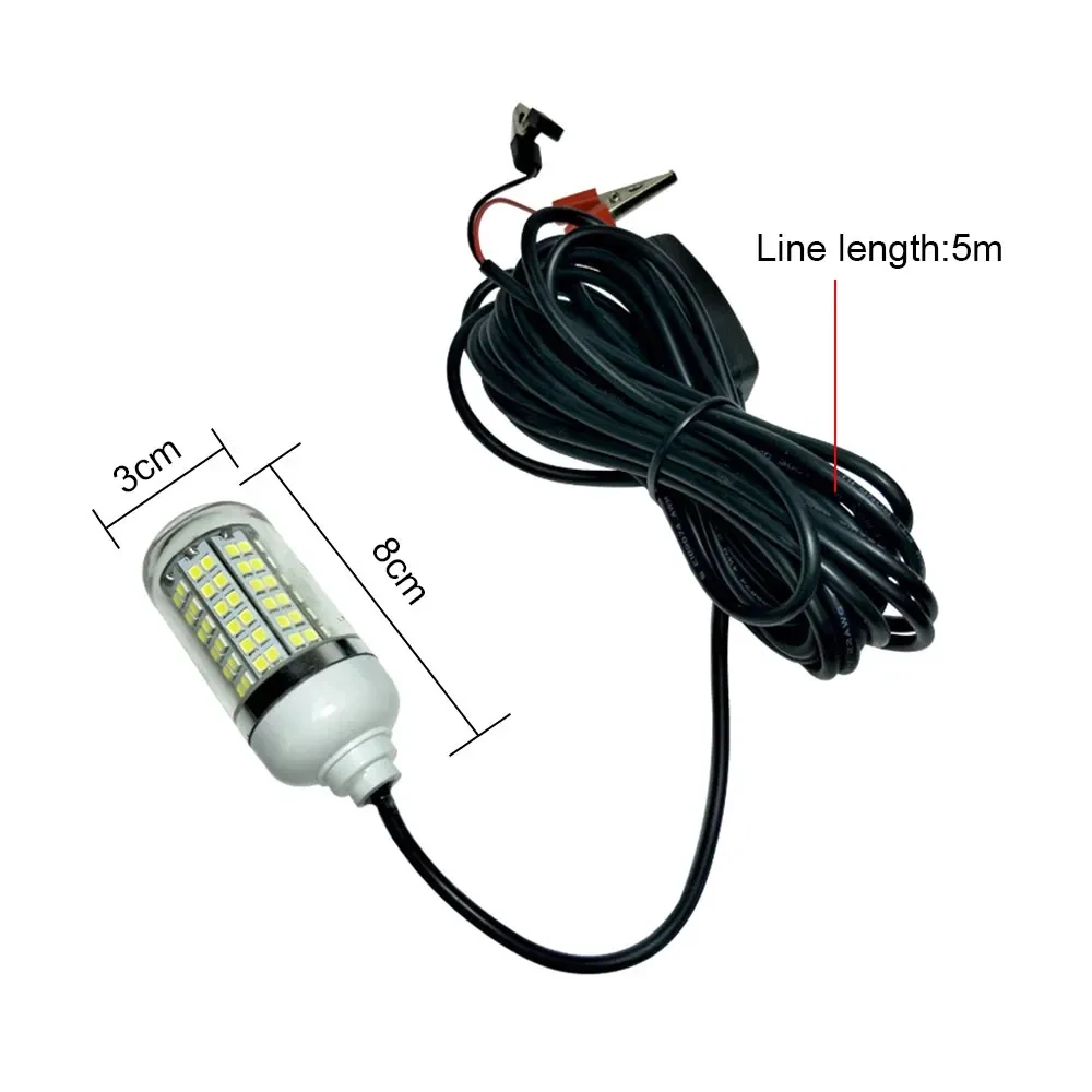 Multicolor 12V Underwater Fishing Light - 15W, 108 LEDs, IP68 Waterproof