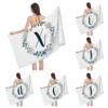 1pc Flower wreath letter pattern Pattern Beach Towel,Ultra-Fine Fiber Beach Blanket,Highly Absorbent Bath Towel,Suitable 1