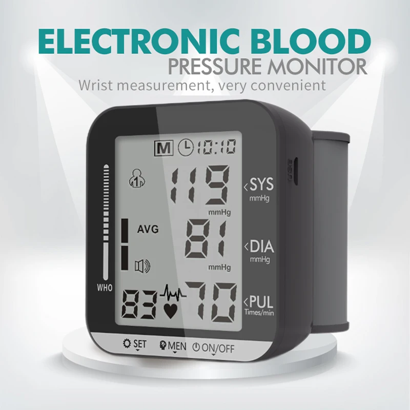 

KUIZOU Wrist Blood Pressure Monitor PulseHeart Beat Rate Meter Device Medical Equipment Tonometer BP Mini Sphygmomanometer