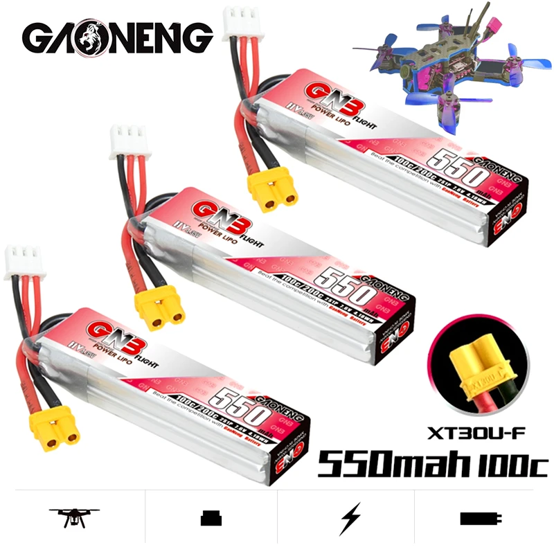 

HV MAX 200C GNB 2S 7.6V 550mAh Lipo Battery For RC Quadcopter Helicopter Car Boat FPV Drones Parts 7.6V Battery With XT30