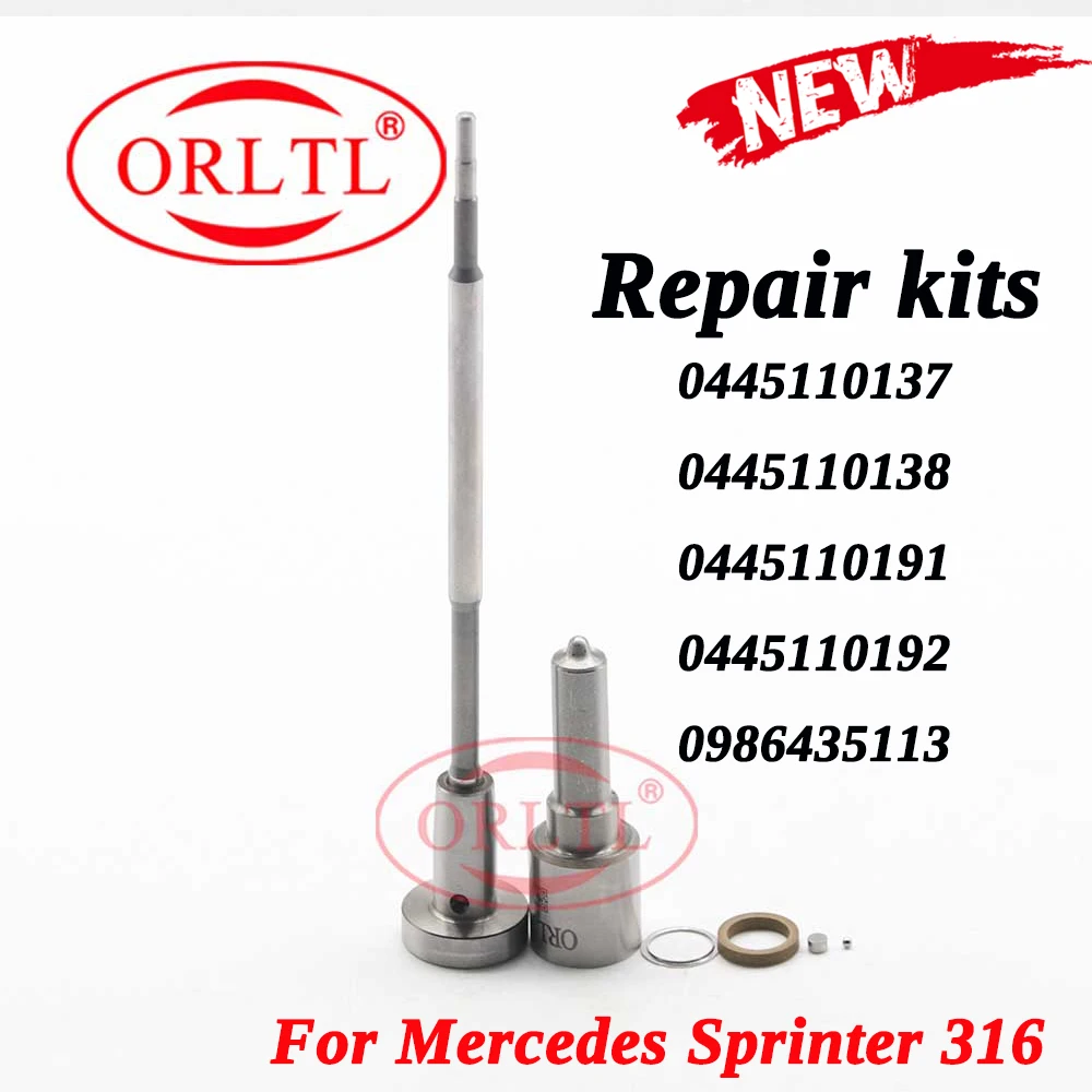 

ORLTL 0445110163 Diesel Injector Repair Kits Nozzle DLLA153P1246 0433171788 Valve F00VC01324 for Mercedes 0445110162 0986435109