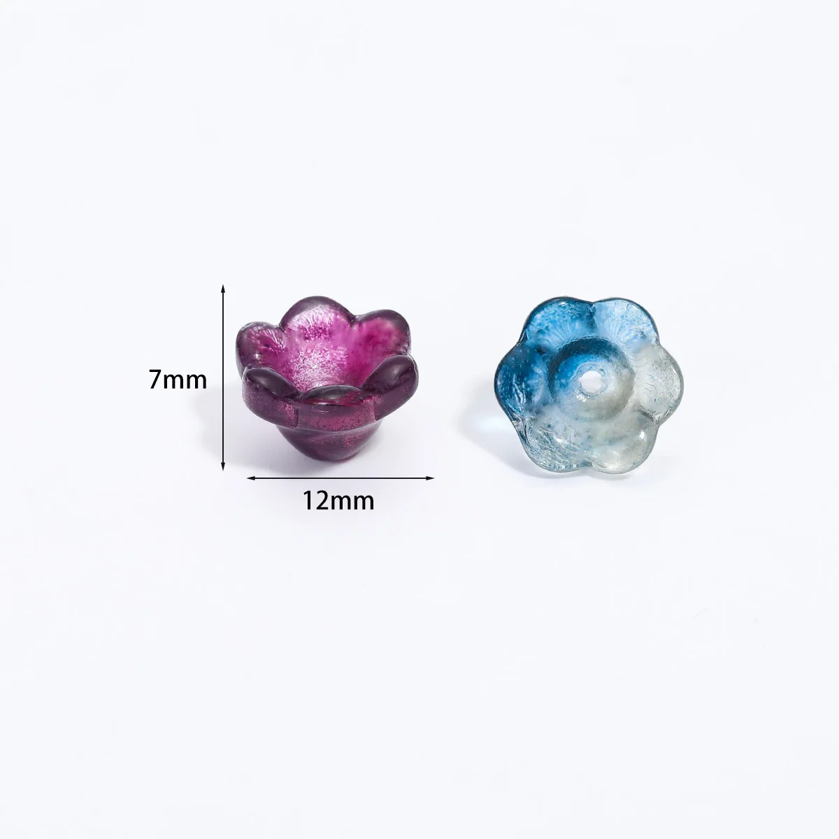 Colorful Flower Glass Beads 6