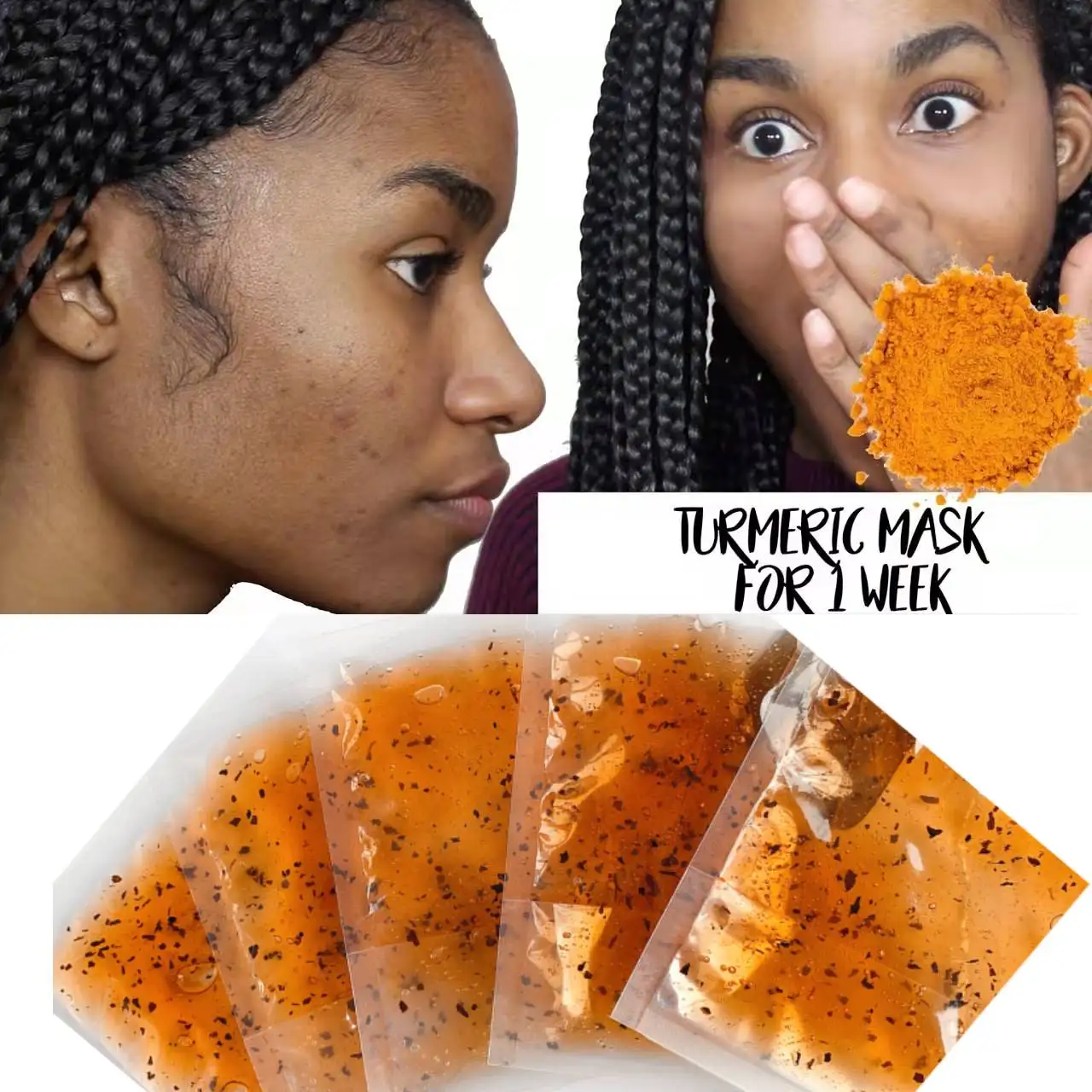 Turmeric Mask Black Tea Face Mask, Dark Spots Remover, Acne Remover