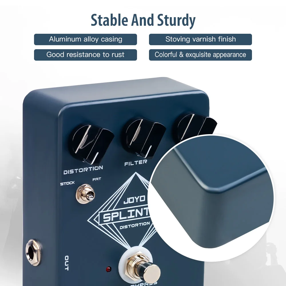 JF-21 SPLINTER Distortion Guitar Pedal Warm and Dynamic Fuzz Distortion Effects