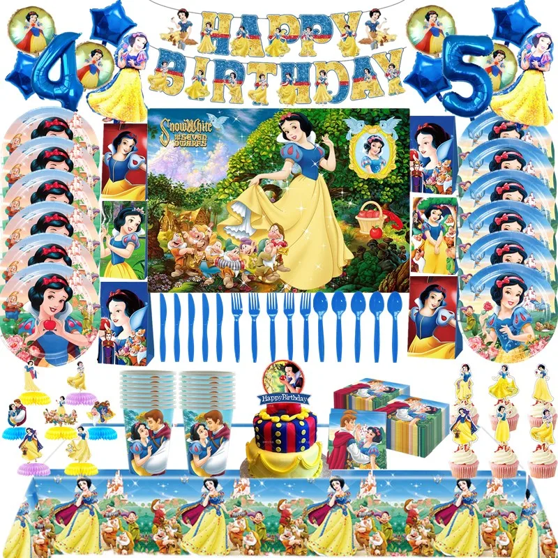 Décoration Anniversaire Reine des Neiges Filles,6 PCS Princess Ballons