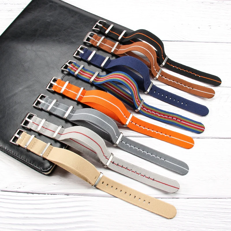 Per Tudor Biwan Rolex Black Water Ghost Omega Seahorse Woven Canvas Dw Watch Strap18 20 22Mm Cinturino Cinturino In Nylon