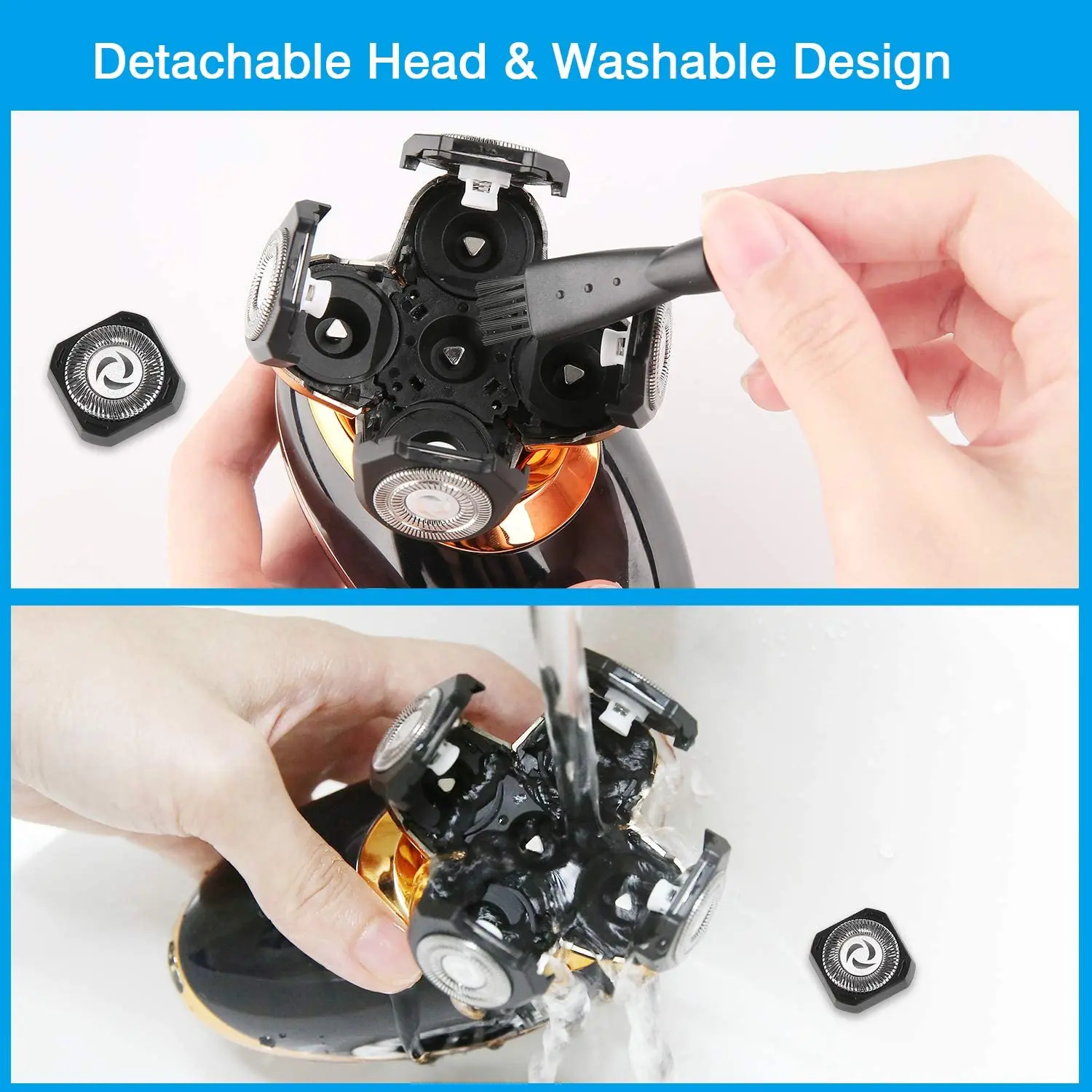 Electric Shaver Electric Razor Rotary Beard Trimmer Rechargeable Shaving Machine for Men Beard Razor Waterproof 5-Blade
