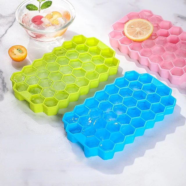 1pc Ice Tray Mold, Silicone Ice Tray, Hexagonal Ice Tray, 37 Grids