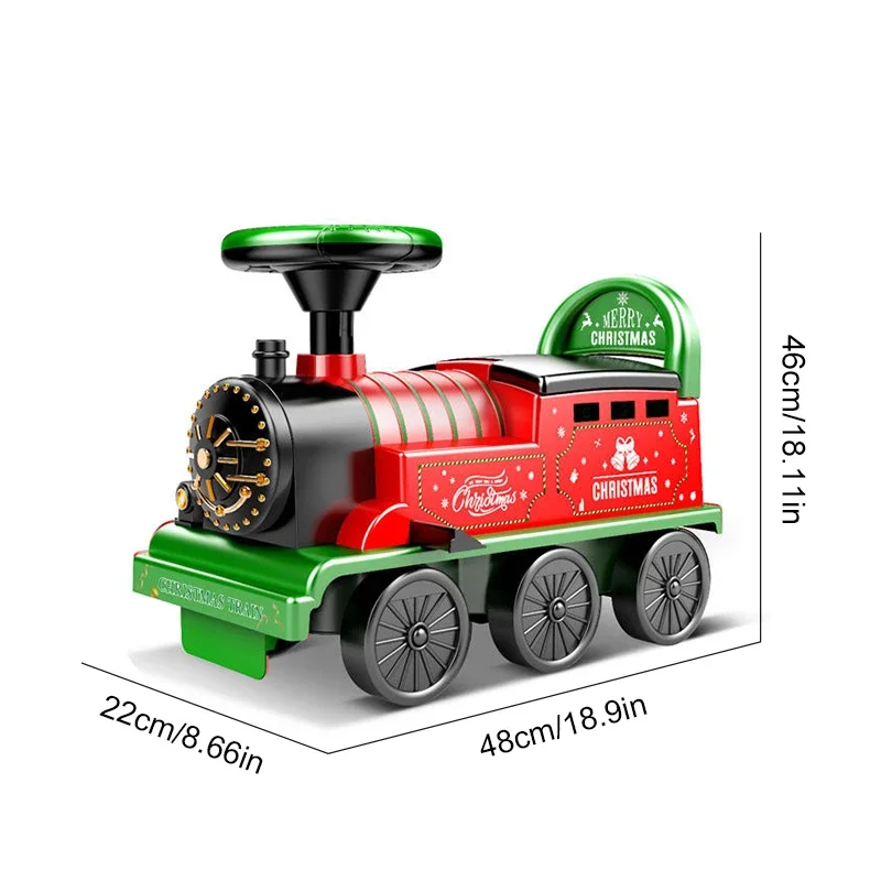 Plastic Ride On Train Toy with Lights and Sounds for Kids