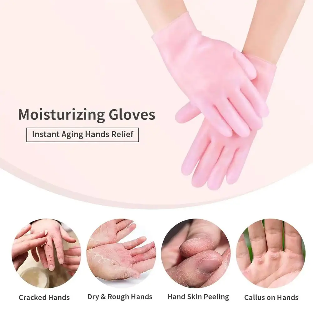 Reusable Spa Gel Gloves Moisturizing Whitening Exfoliating Hand Hand Silicon Beauty Hand Care Smooth Glove Silicone N6h0