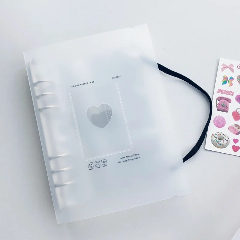 Creative Waterproof Pp Matte Transparent A5 Binder Pockets Notebook