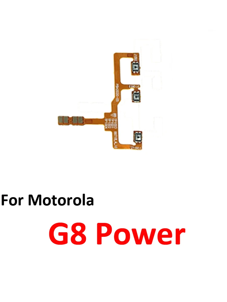 Black/Blue Phone Power Volume Button - External Key & Internal Flex Cable Repair Parts for Motorola Moto G8 Power