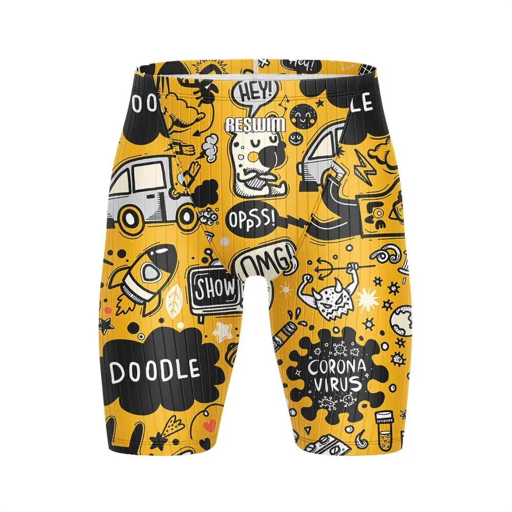 Men's Swim Jammer Swimsuit Shorts Plus Size 6XL Swimming Trunks Athletic Training Swimwear Man Endurance Beach Swimsuit