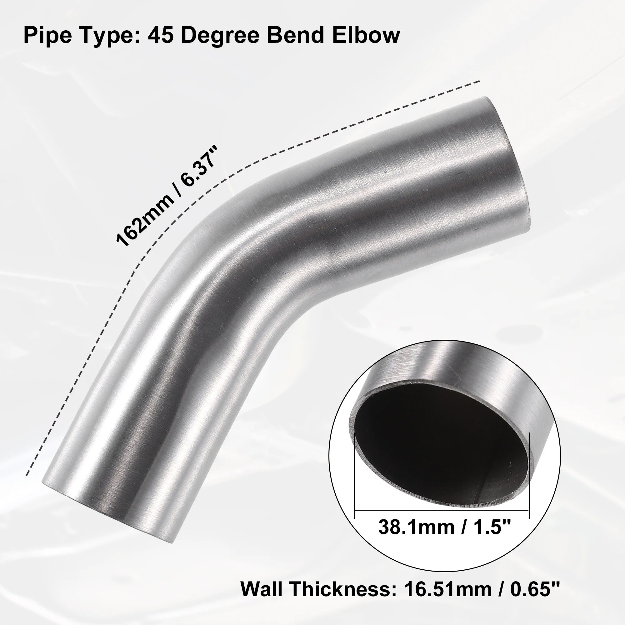 O/D 40/42/45//48/51-219mm 304 Stainless Steel Elbow Sanitary Welding 90 Degree  Pipe Fittings - AliExpress 48mm x 1.5mm OD Butt Weld 45 Degree Elbow Bend Pipe SS304 stainles