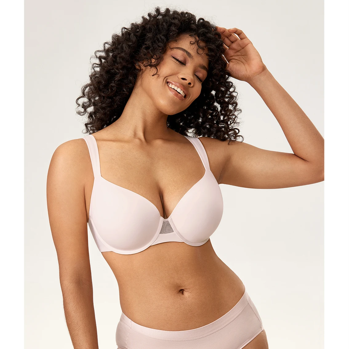 Women's Plus Size Seamless Bra Lightly Padded Comfort Wide Strap Underwear Underwire Contour Lingerie B-DD E F 34-42 44 46