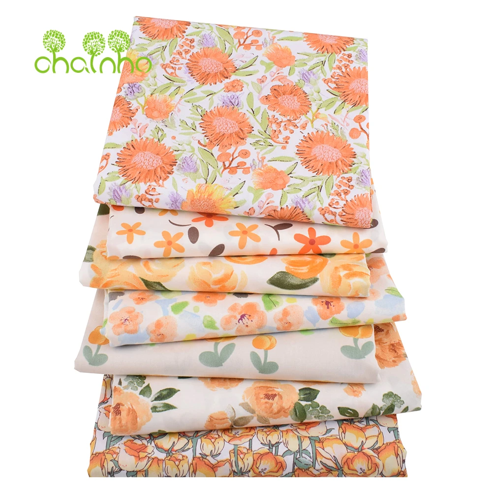 Chainho,Printed Twill Weave Cotton Fabric,DIY Quilting Sewing Material,Home Handmade Textile,Patchwork Cloth,7 Designs,25C9