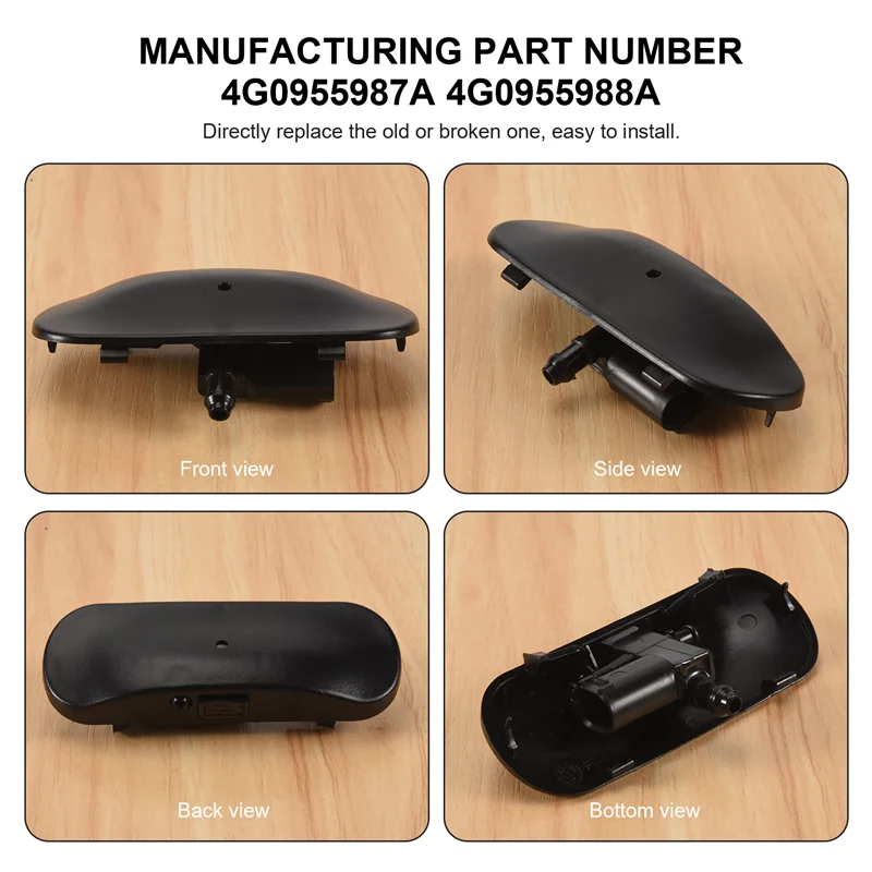 A96E-L & R 앞 유리 앞 유리 와셔 노즐 스프레이 제트 4G0955987A / 4G0955988A - A6 C7 Allroad S6 RS6 2016-2018