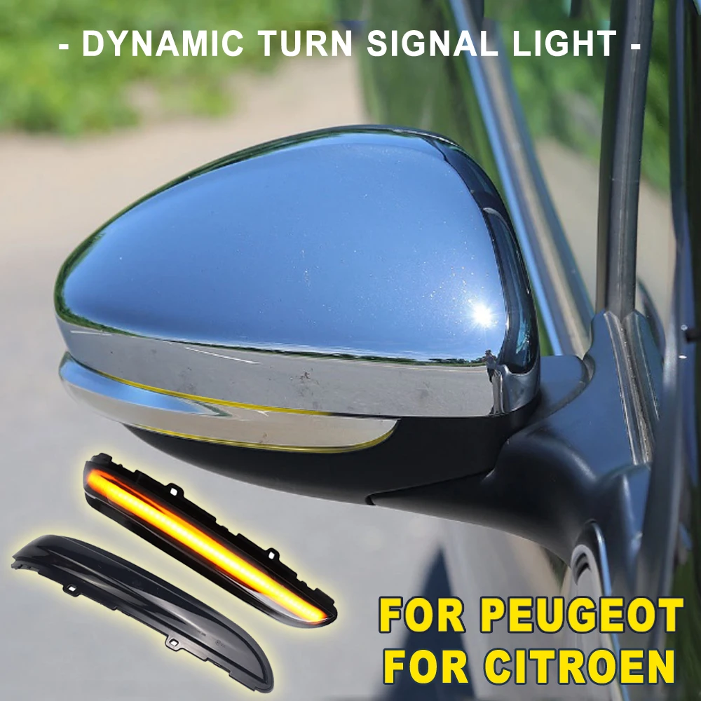 LED Dynamic Turn Signal Light For Peugeot 208 2008 20122020 Citroen C3