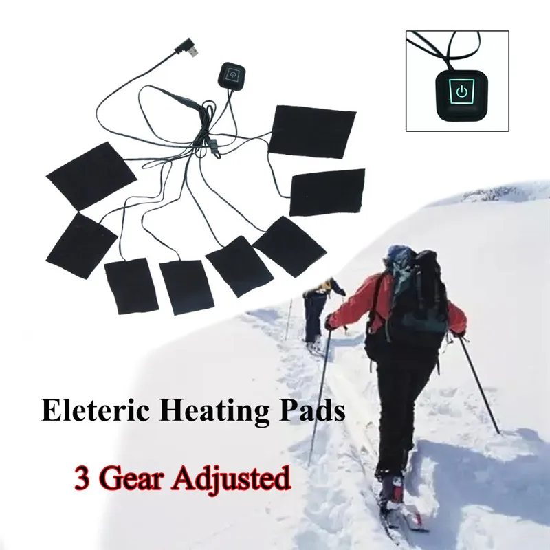 USB Clothes Heater Pad 3 Gear Adjustable Temperature Electric Heating Sheet Heating Warmer Pad For Vest Jacket