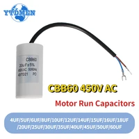1PCS CBB60 Motor Run Capacitor 450V AC Starting Capacitors 5% 4UF 8UF 10UF 16UF 25UF 30UF 60UF for Washing Machine, Water Pump