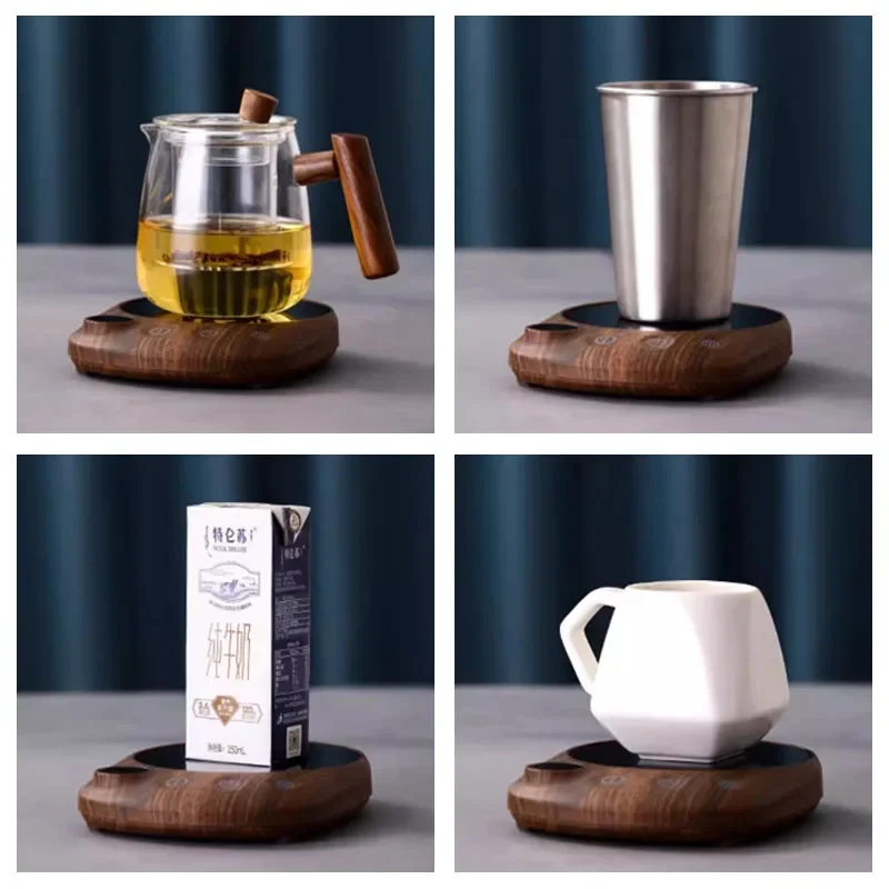 Heating Coaster Coffee Heater Electric Beverage Heating Plate 200W Smart Milk Tea Coffee Cup Mug Warmer for Desk 5 Temperatures with Timer Automatic Shut Off