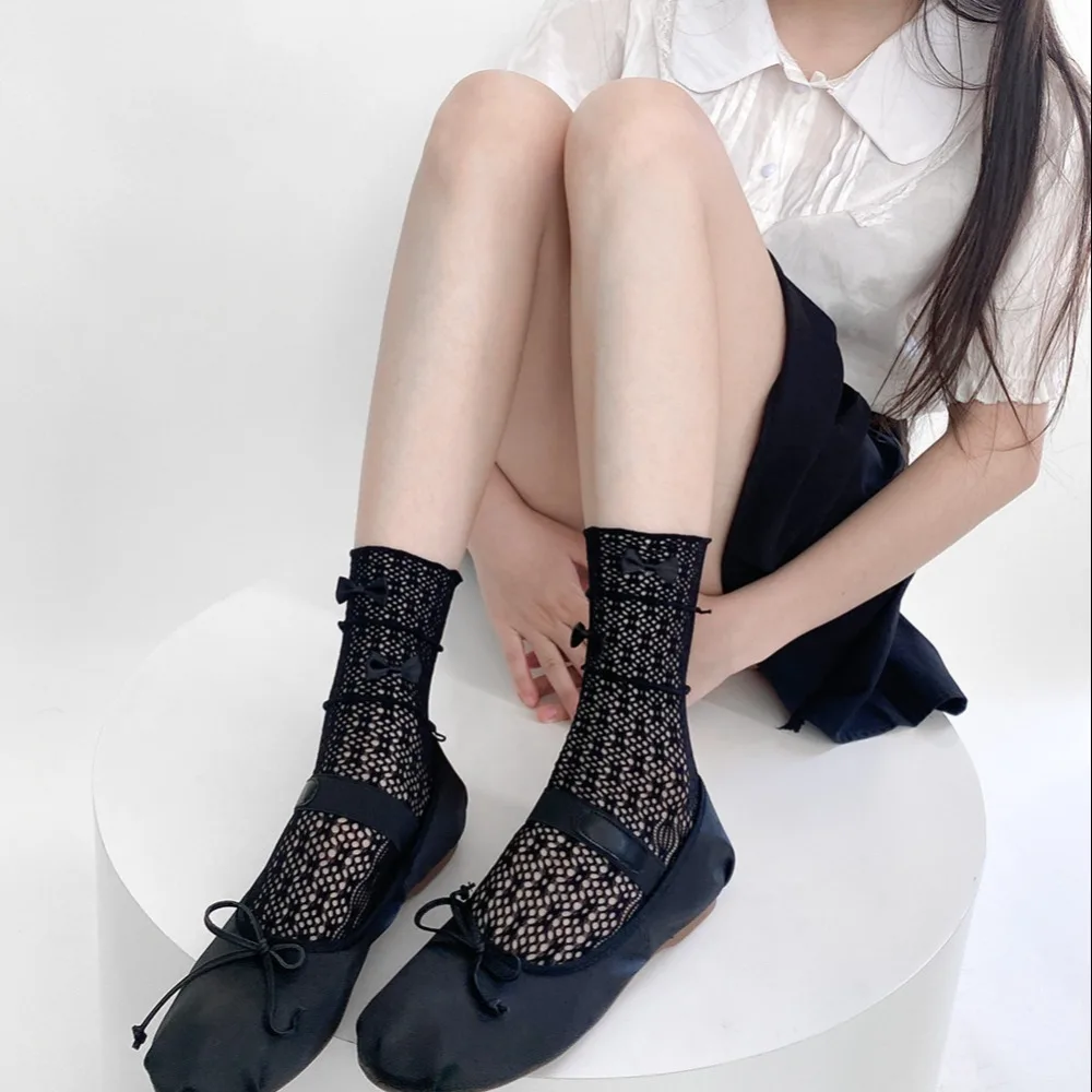 

Дышащие чулки JK Lolita, Новые однотонные нейлоновые длинные носки для девочек, сетчатые носки с вырезами