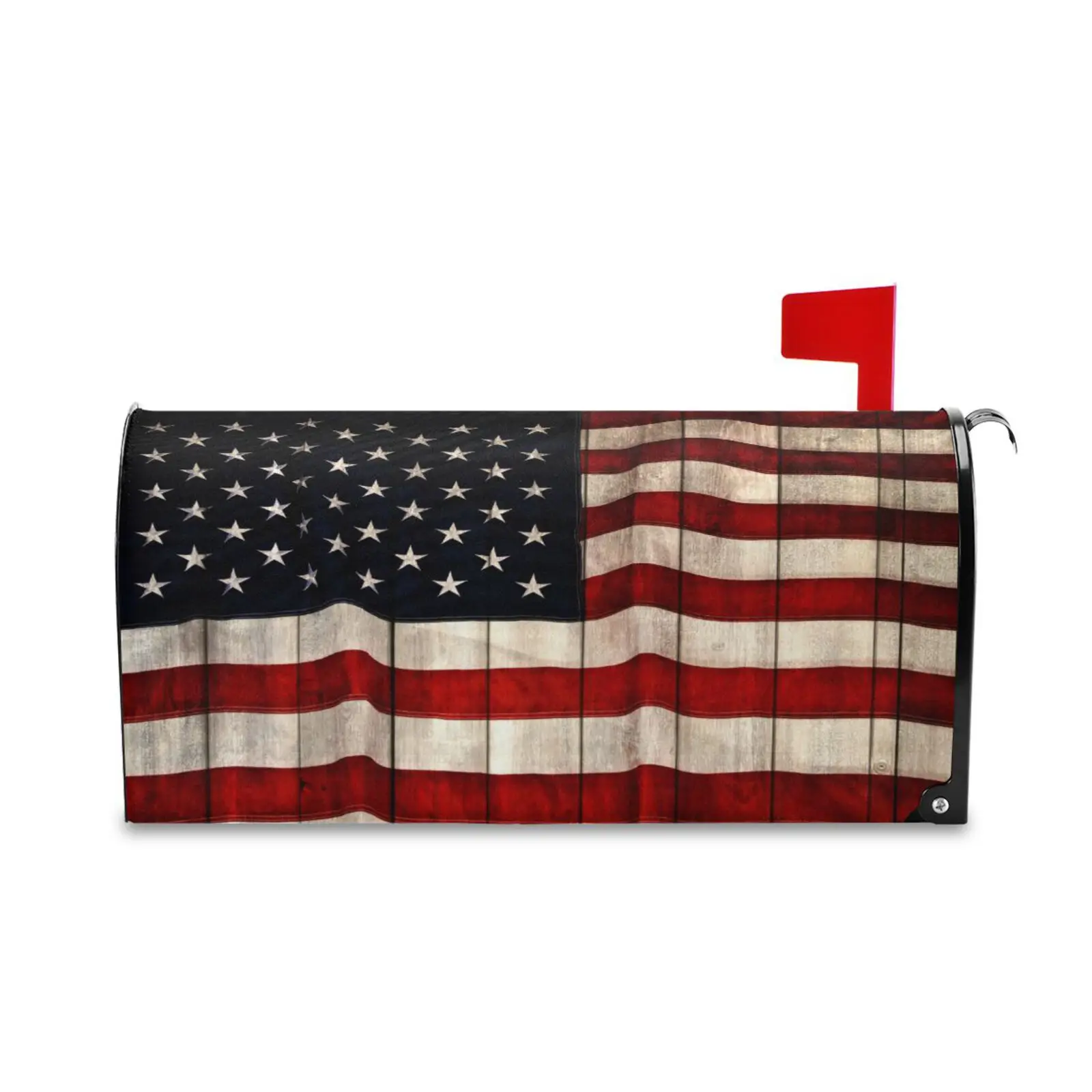 Polyester Material Mailbox Cover American Flag Print Letter Post Box Wrap Decoration Stickers Large Standard Size