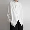 ZZ129 2024 Spring Autumn Design Sense Irregular Fashion Slant Button Shirt Women's Casual Loose Long Sleeve Temperament Shirt 4