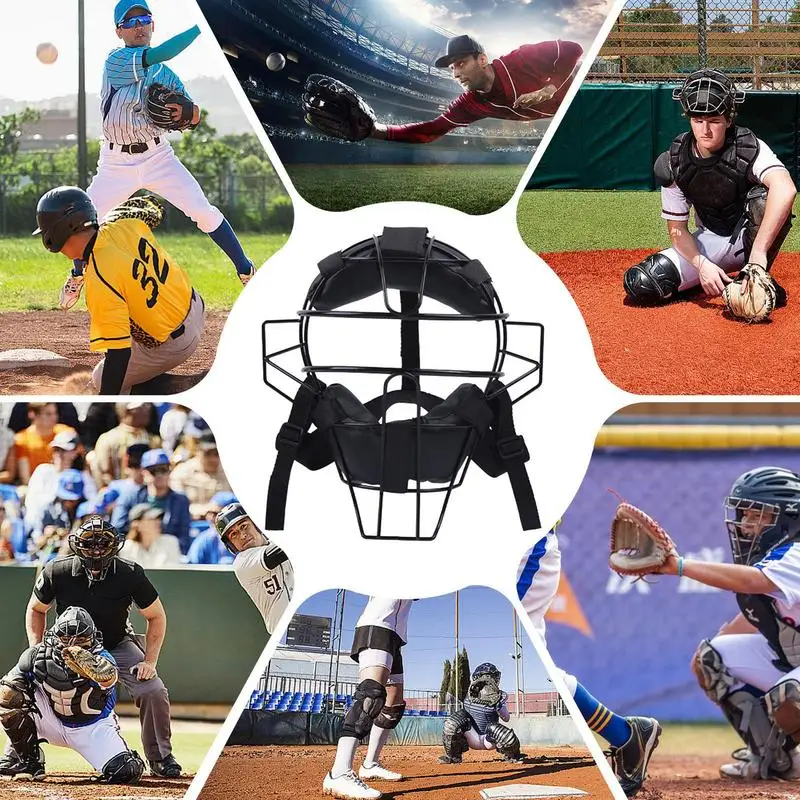 Umpire Face Masque Umpire Facemasque Cage Adjustable Traditional Hollow Steel Comfortable Fit Baseball Masque Provides