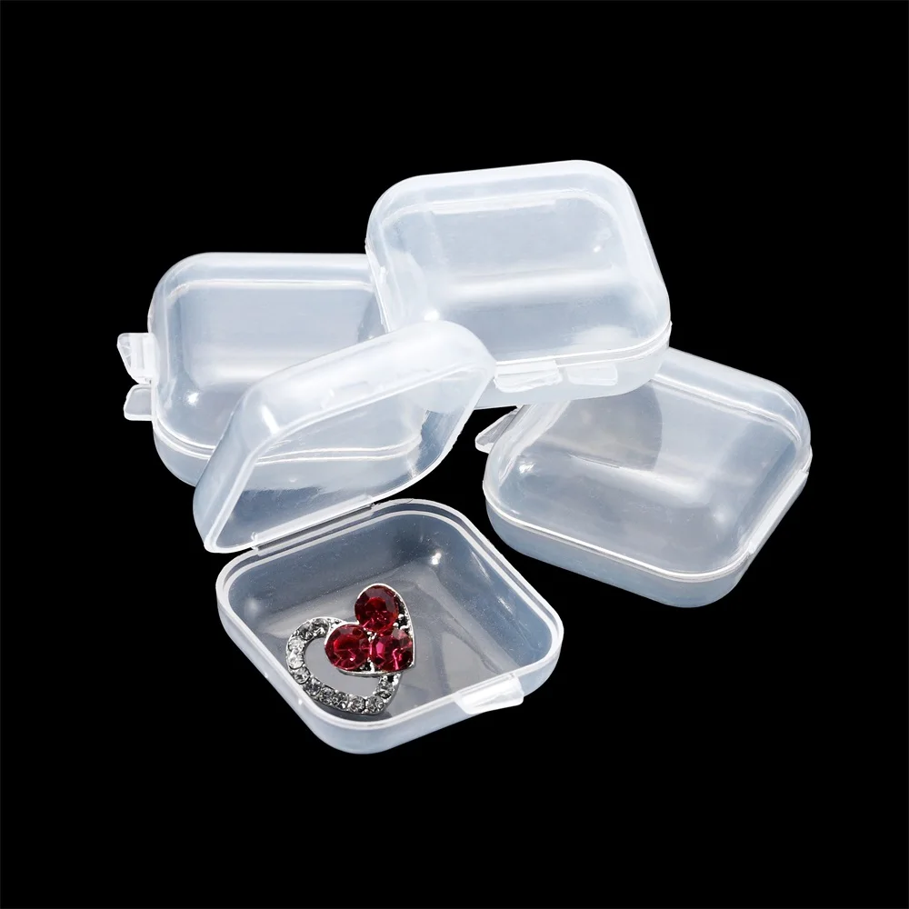 5/10Pcs Mini Storage Box Transparent Square Plastic Box Earrings Jewelry  Packaging Storage Small Square Box Jewelry Organizer - AliExpress